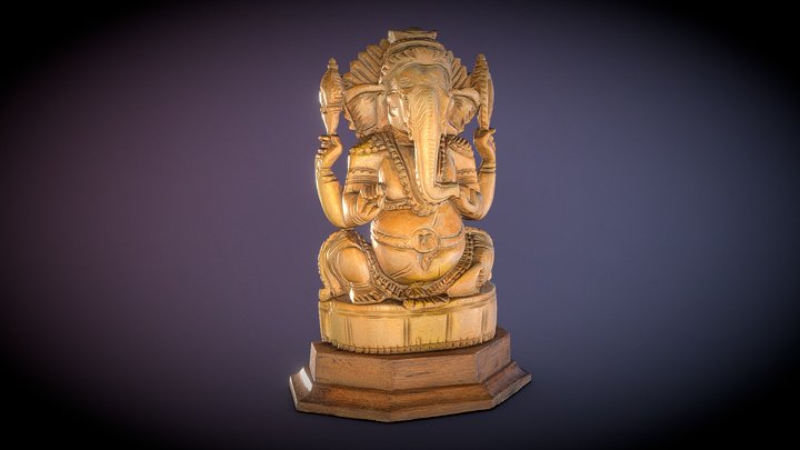 Ganesha wooden figurine 3D Model