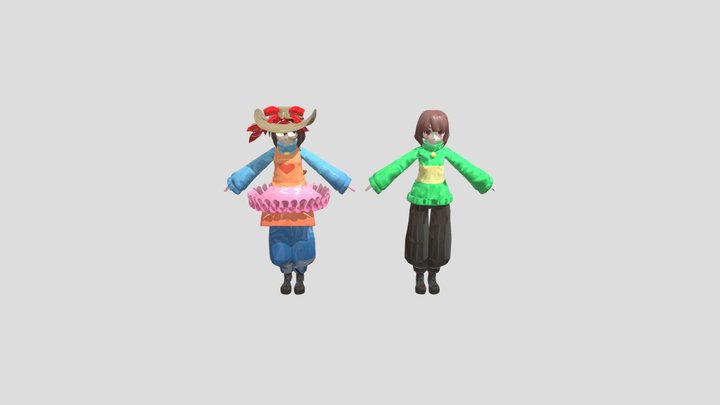Frisk And Chara (undertale) 3D Model