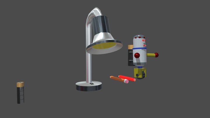 Le Robot et la Pile - Les objets 3D Model