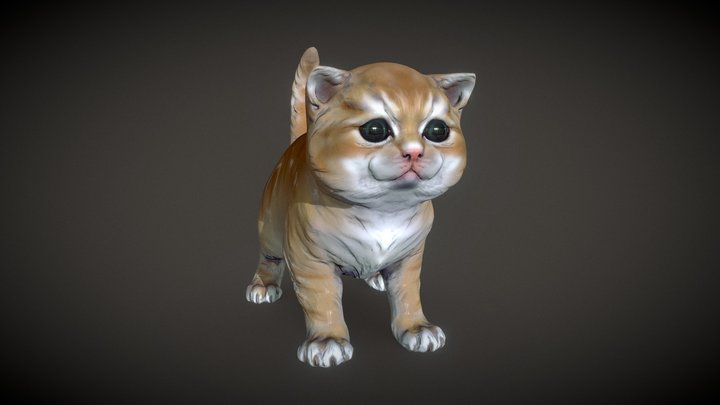 Porcelain toy - Kitten 3D Model