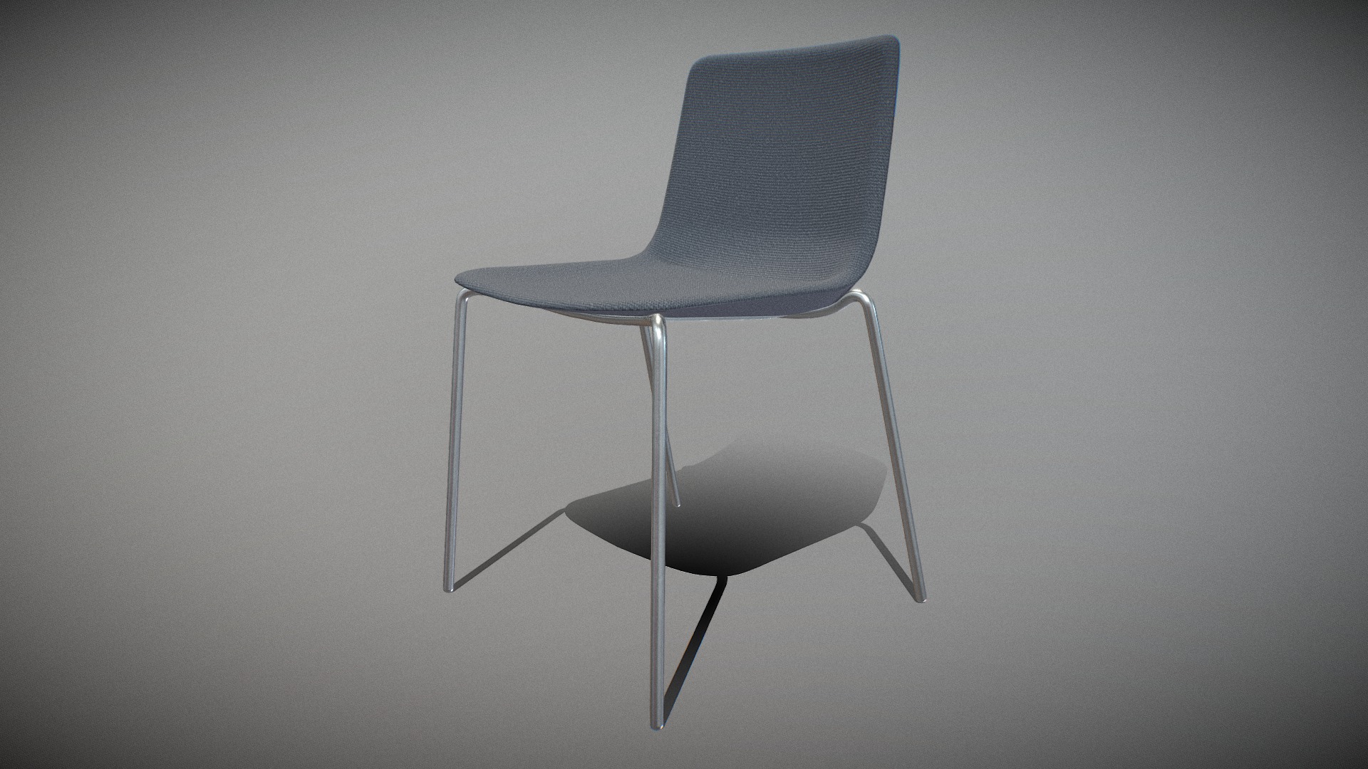 3D model Pato 4 Leg-Chair Model-4202 Chrome - This is a 3D model of the Pato 4 Leg-Chair Model-4202 Chrome. The 3D model is about a chair with a cushion.