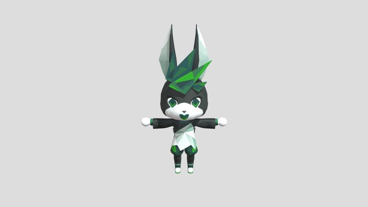 [DashGL Mascot] Dashie the Cyber Bunny 3D Model