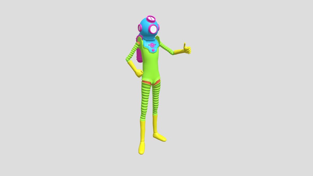 Diver Character Rigged