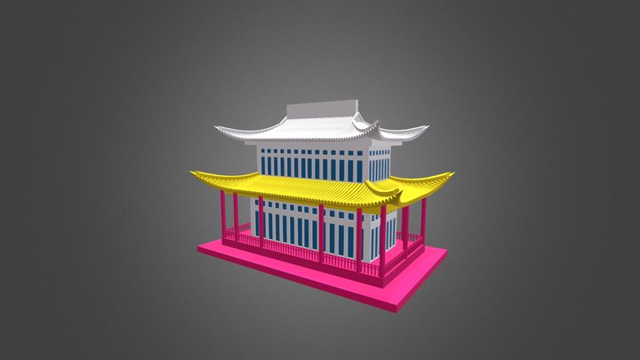 Chinese Building 2 Floors 3D Model