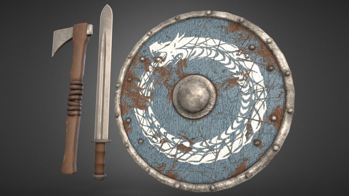 Scandinavian weapon pack (GameReady) 3D Model