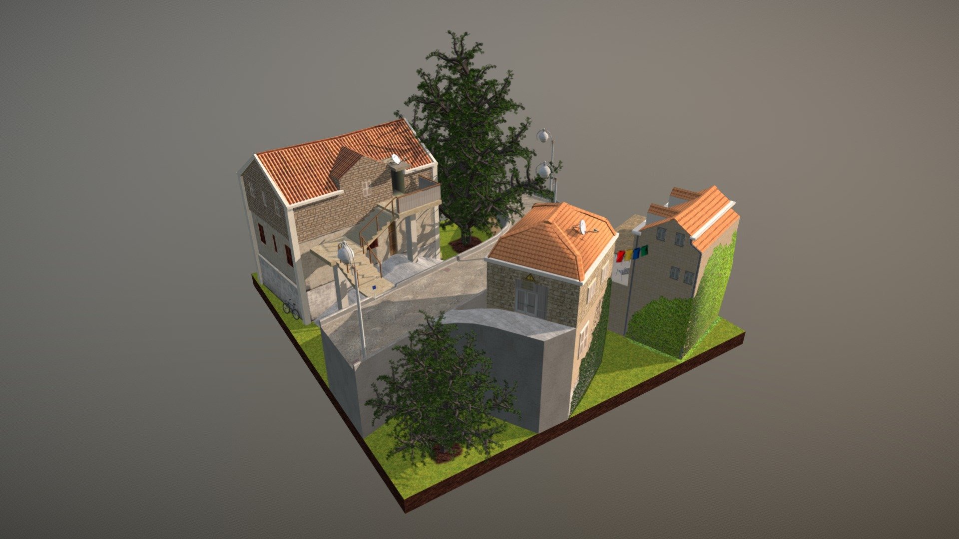 Cityscene for 3D Low Poly