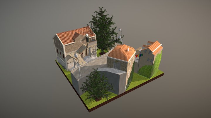 Cityscene for 3D Low Poly 3D Model