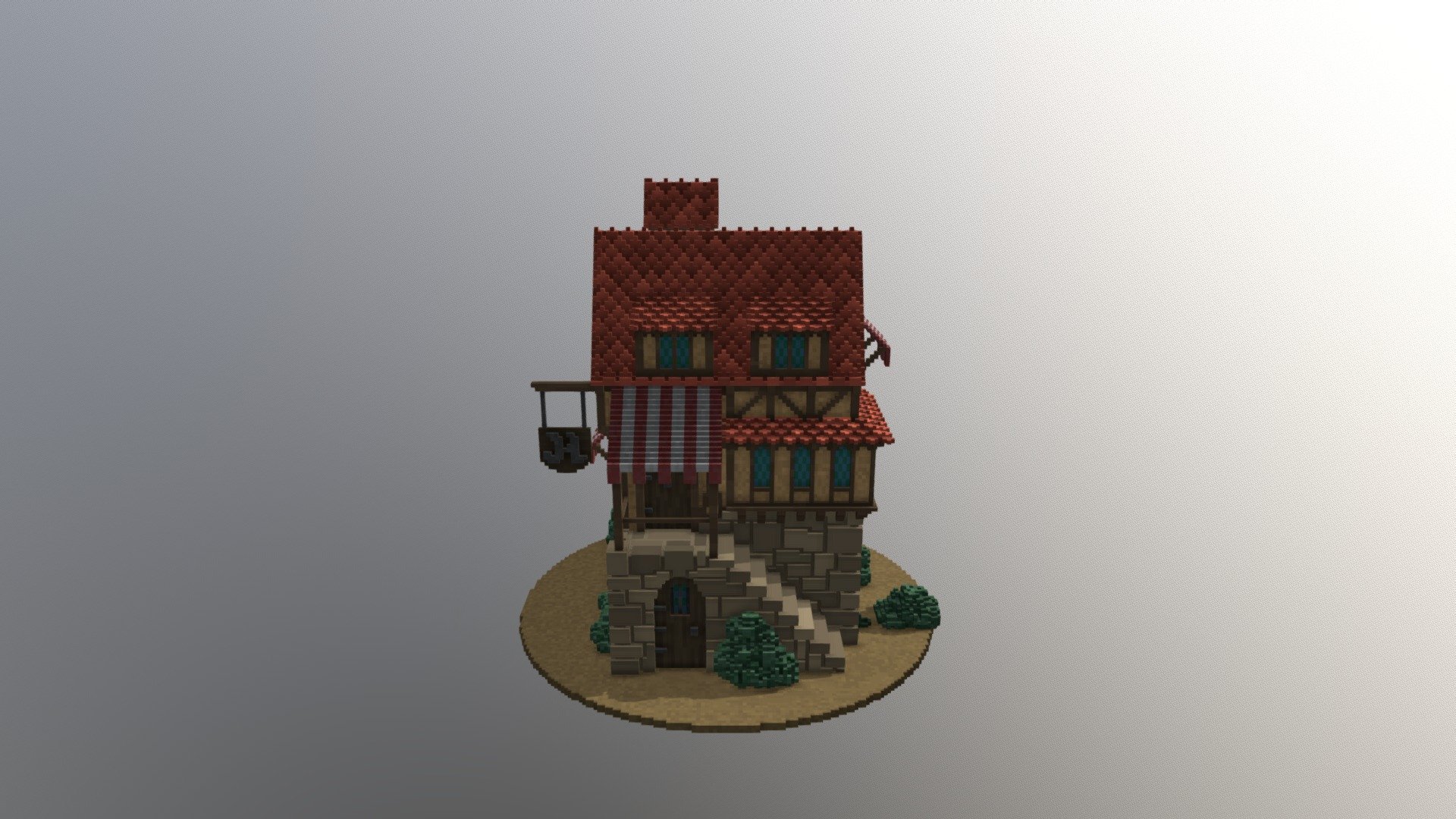 Medieval fantasy house - Voxel model