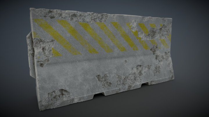 Concrete Divider 3D Model