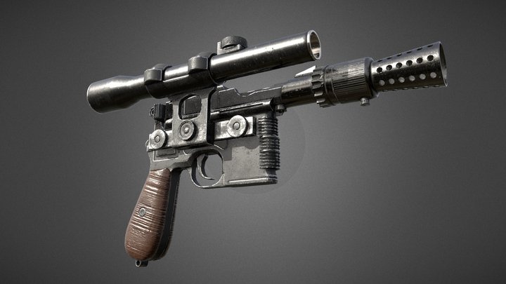 Han Solo's DL-44 Blaster Pistol 3D Model