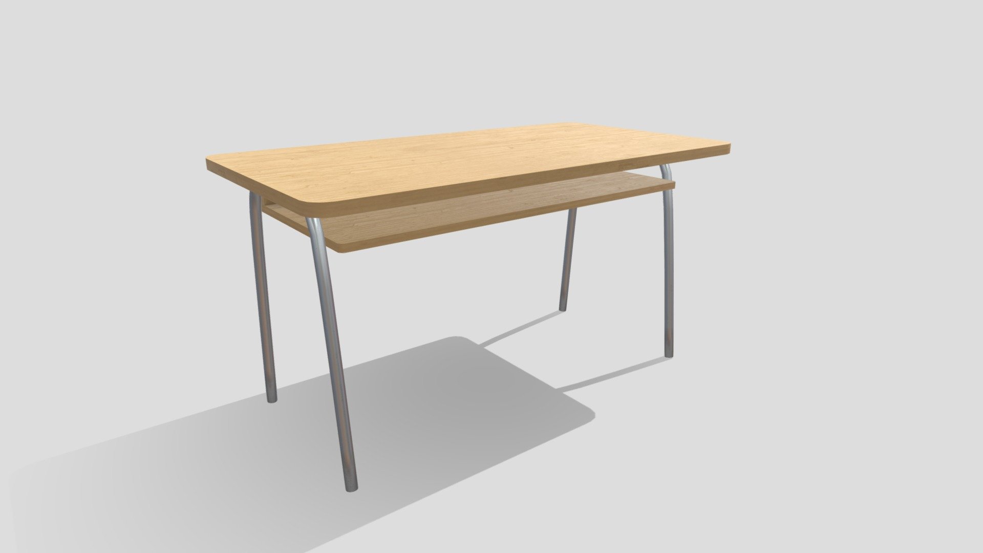 School Desk Wood   Buy Royalty Free 3D Model By OfficialBytes [14e145e