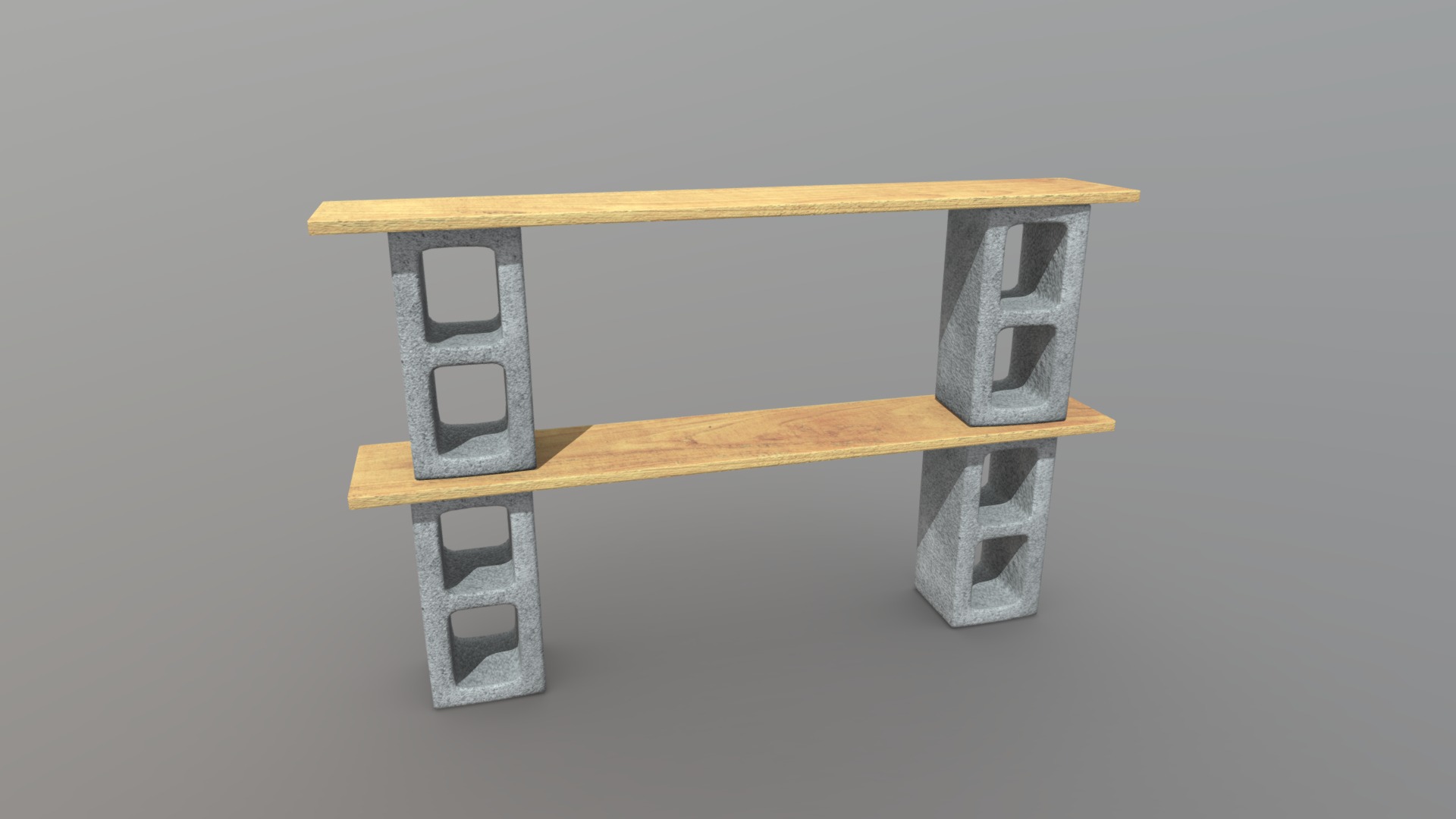 3D model Shelf 2 - This is a 3D model of the Shelf 2. The 3D model is about a wooden bench with a bench.