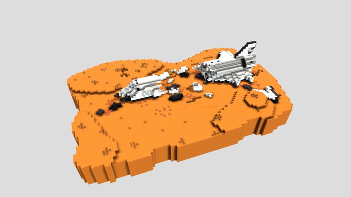 Crashed rocket Minecraft GommeHD.net CityBuild 3D Model