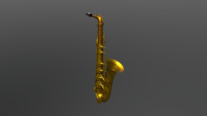 Banana Saxophone - Animated 3D Model