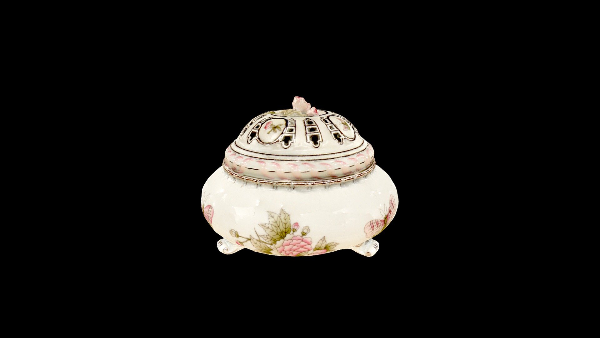 Potpourri holder, rose knob 06196091 E527 3D model by Herend