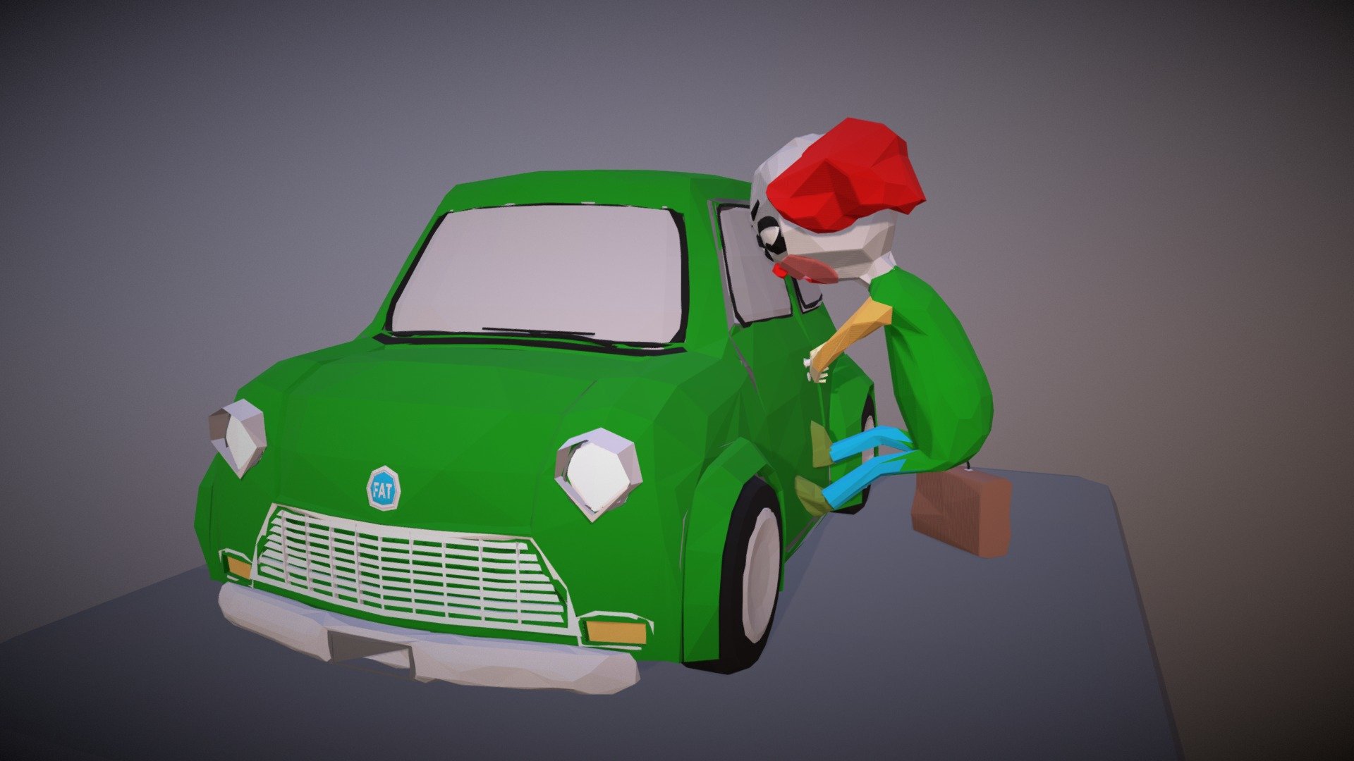 Clown and His Car