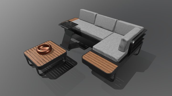 Outdoor couch 3D Model
