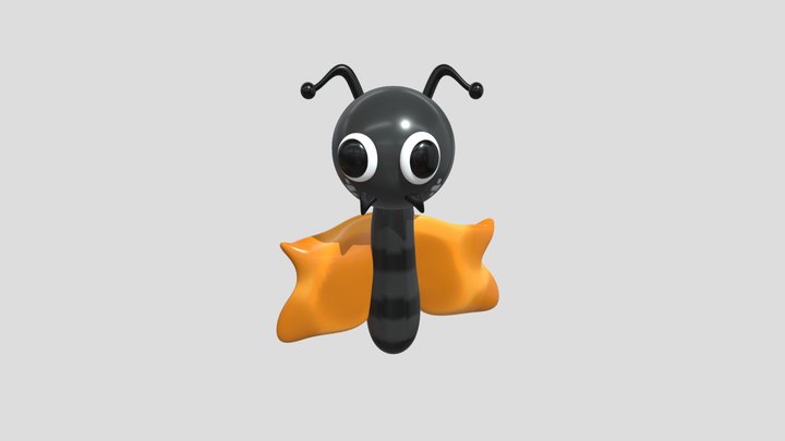 Gray butterfly ( Jessie ) 3D Model