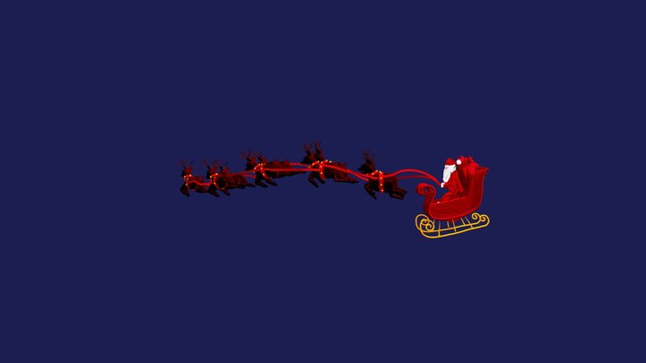 Santa Sleigh 3D Model