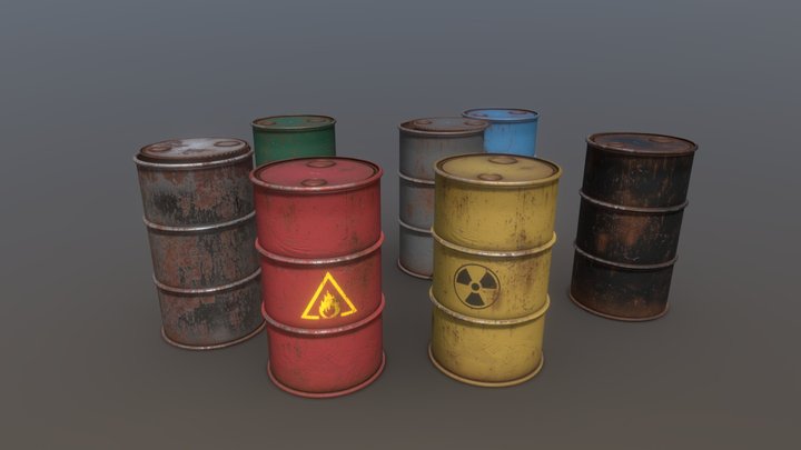 Metal barrel 7 colors – Modello 3D gratuito STL