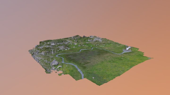 Small alpine alluvial plain 3D Model