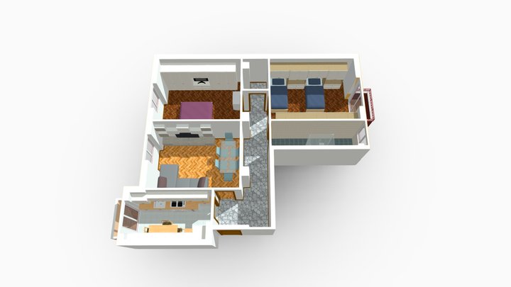Trilocale Viale Lucania Milano 3D Model