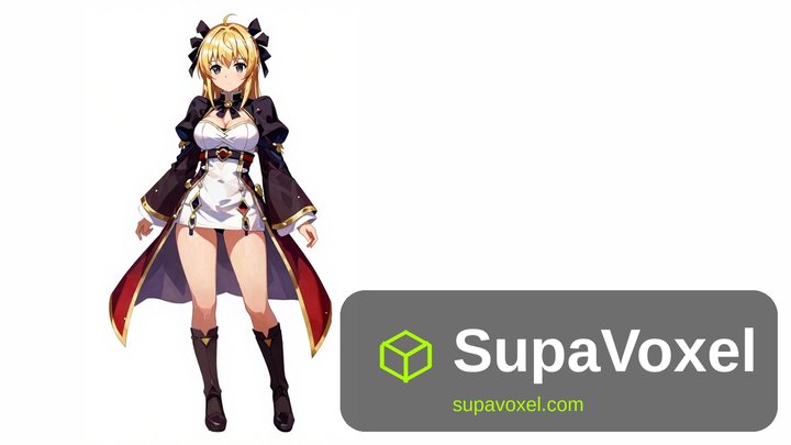 Anime Gothic Princess - PNG to STL - SupaVoxel