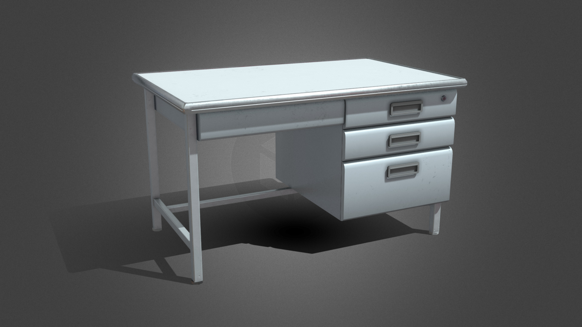 3D model Medical Table2 - This is a 3D model of the Medical Table2. The 3D model is about a white desk with drawers.