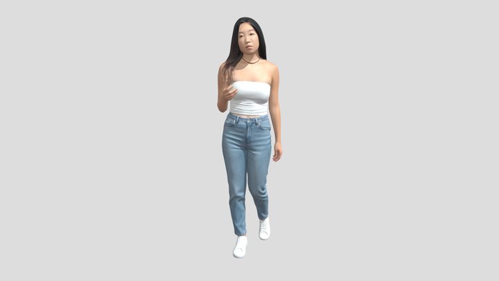 Casual Denim and White Tube Top – Modelo 3D gratuito STL