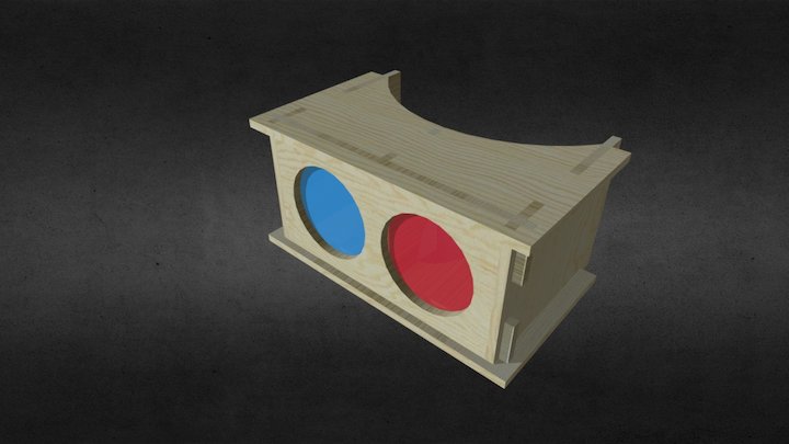 Box-shaped Wood Glasses 3D Model