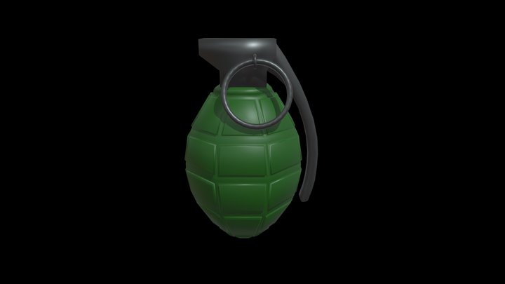 Low-Poly Grenade 3D Model