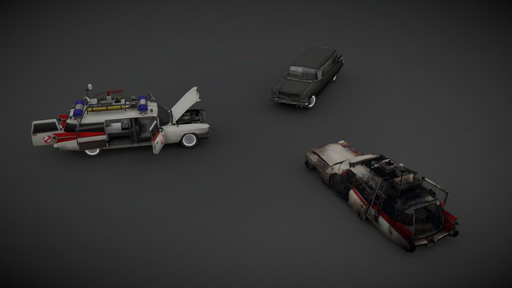 '59 Cadillac Miller-Meteor with ECTO1 3D Model