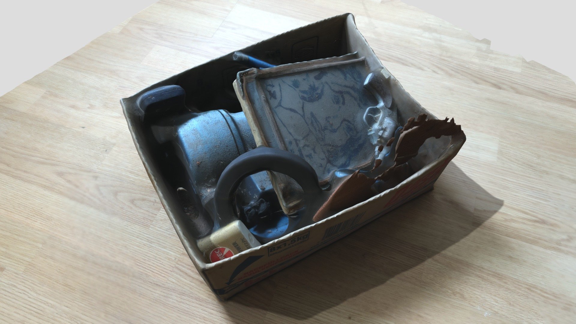Blue box with girl and guns from my dad's attic