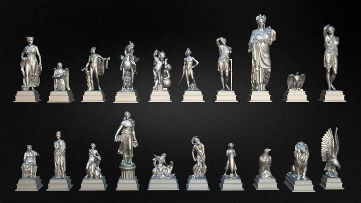 20 Statues Kitbash Vol 06 3D Model