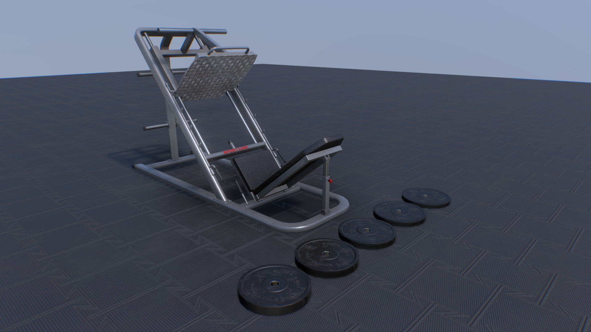 3D model Leg Press Hack Squat - This is a 3D model of the Leg Press Hack Squat. The 3D model is about a chair on a table.