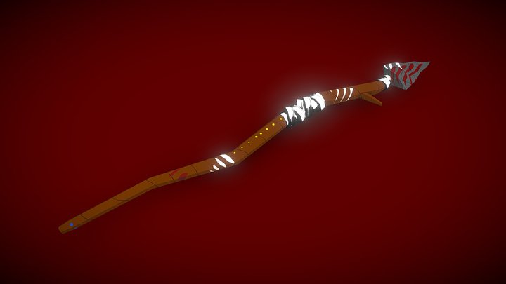 Primitive Spear - Toon/Cel Shaded 3D Model