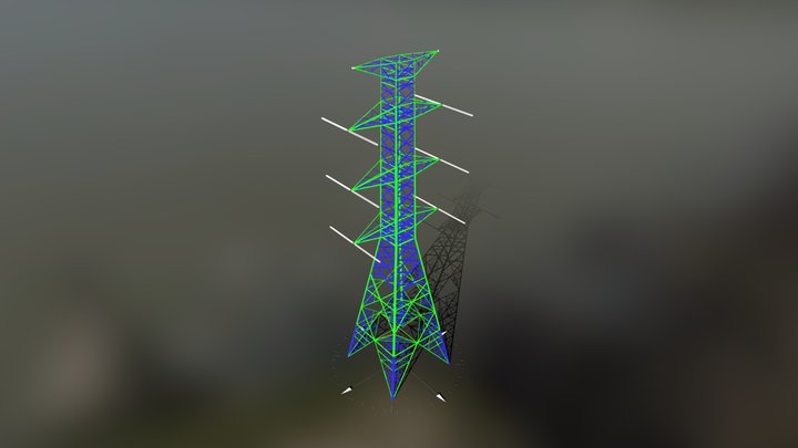 Distribution Electrical Tower 3D Model