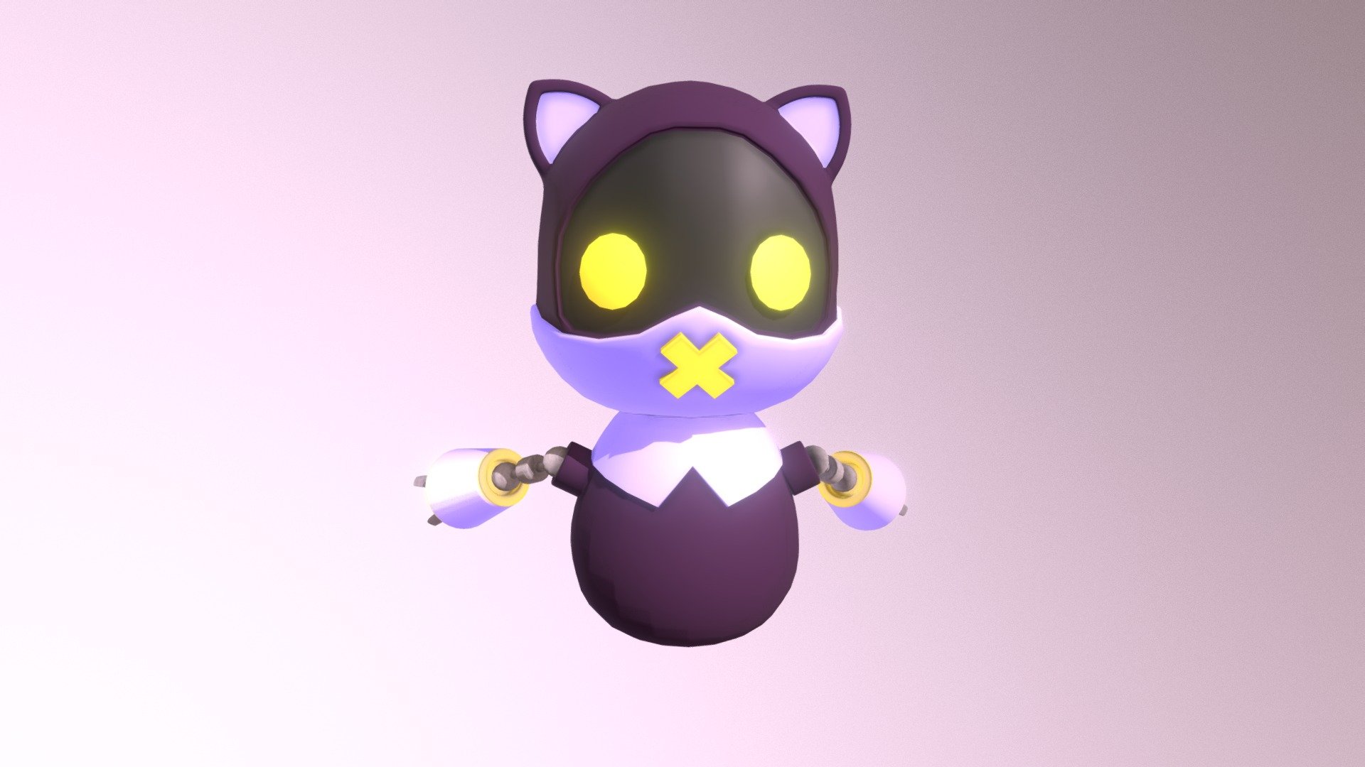 Robot Cat Twirl - 3d Model By Sara Wong (@whatswongwithme) [1506c9c 