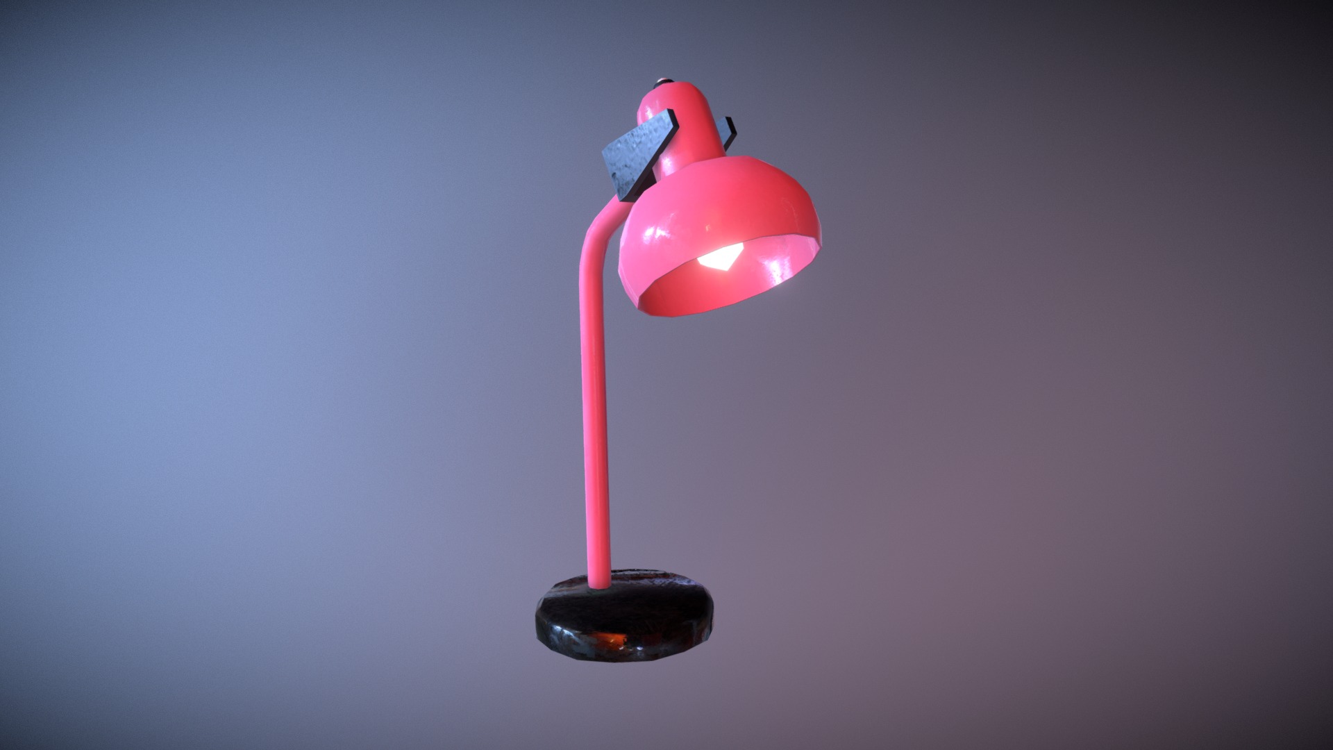 3D model Game Ready School Desk Lamp Pink Low Poly - This is a 3D model of the Game Ready School Desk Lamp Pink Low Poly. The 3D model is about a red and white lamp.