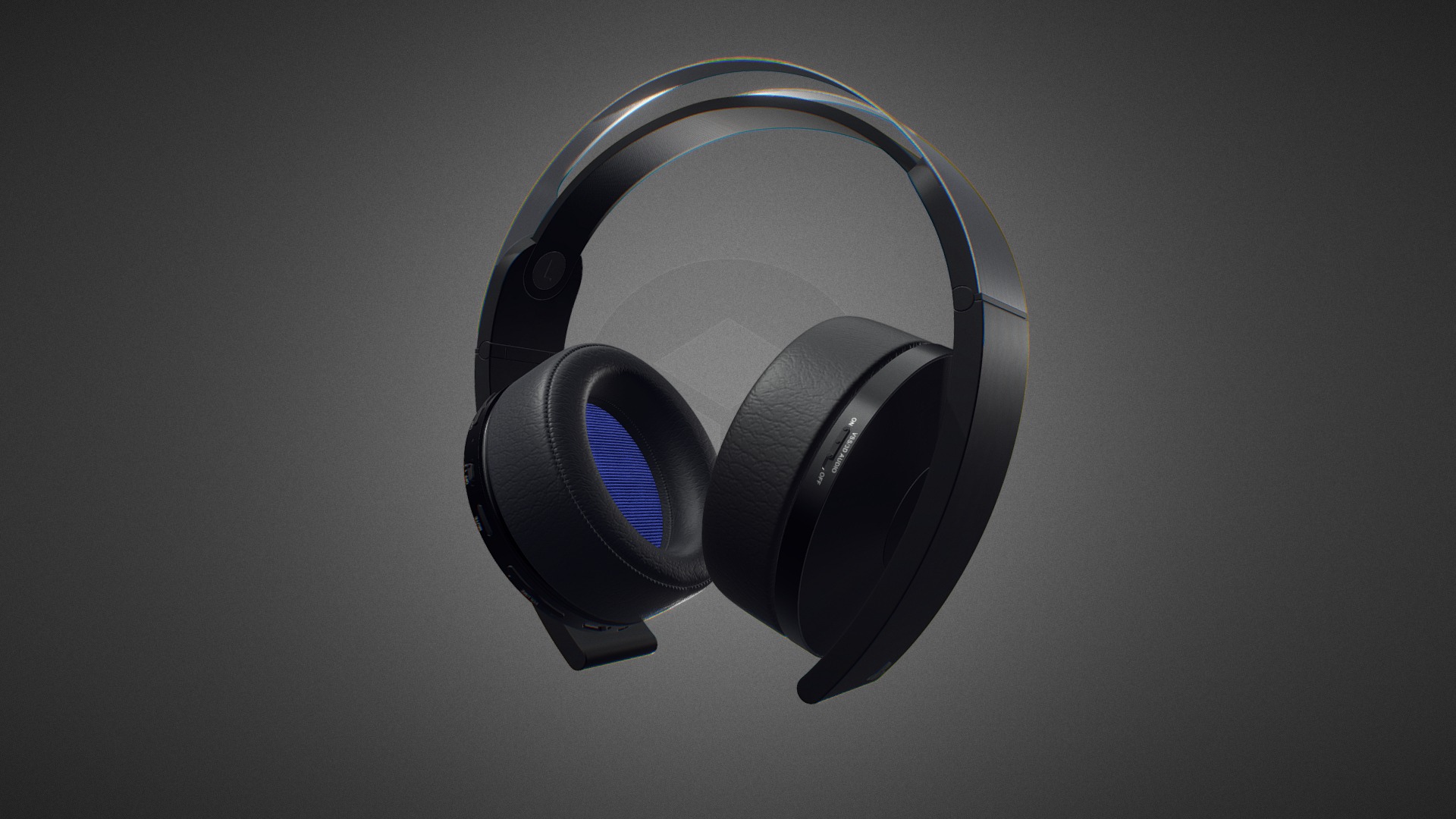 3D model PlayStation Platinum Headset for Element 3D - This is a 3D model of the PlayStation Platinum Headset for Element 3D. The 3D model is about a black and silver headphone.
