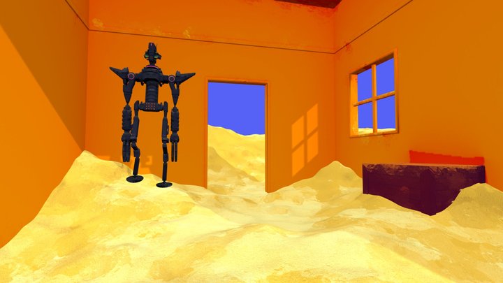 Scene With A Robot, For School (HEAJ) 3D Model