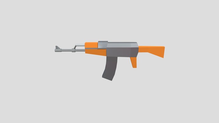 LOW POLY AK 47 3D Model