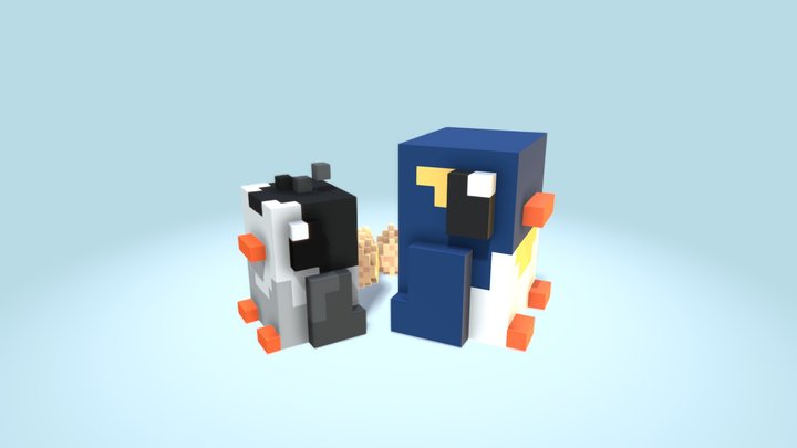 Penguin Cycle [Voxel] 3D Model
