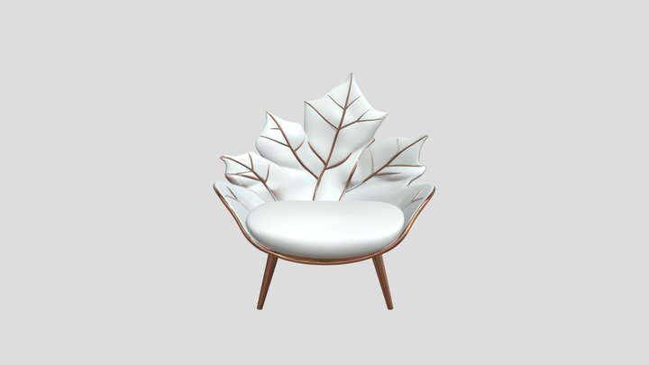 Leaf Modern Armchair Copper Veins Organic Canopy 3D Model