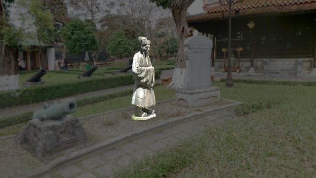 Stone statue of military mandarin 41 3D Model