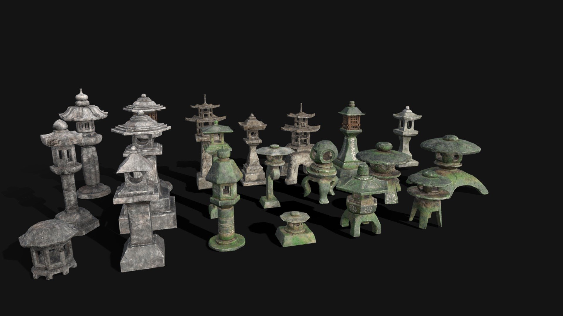 Japanese Lanterns Pack - Buy Royalty Free 3D model by Clockwork ...