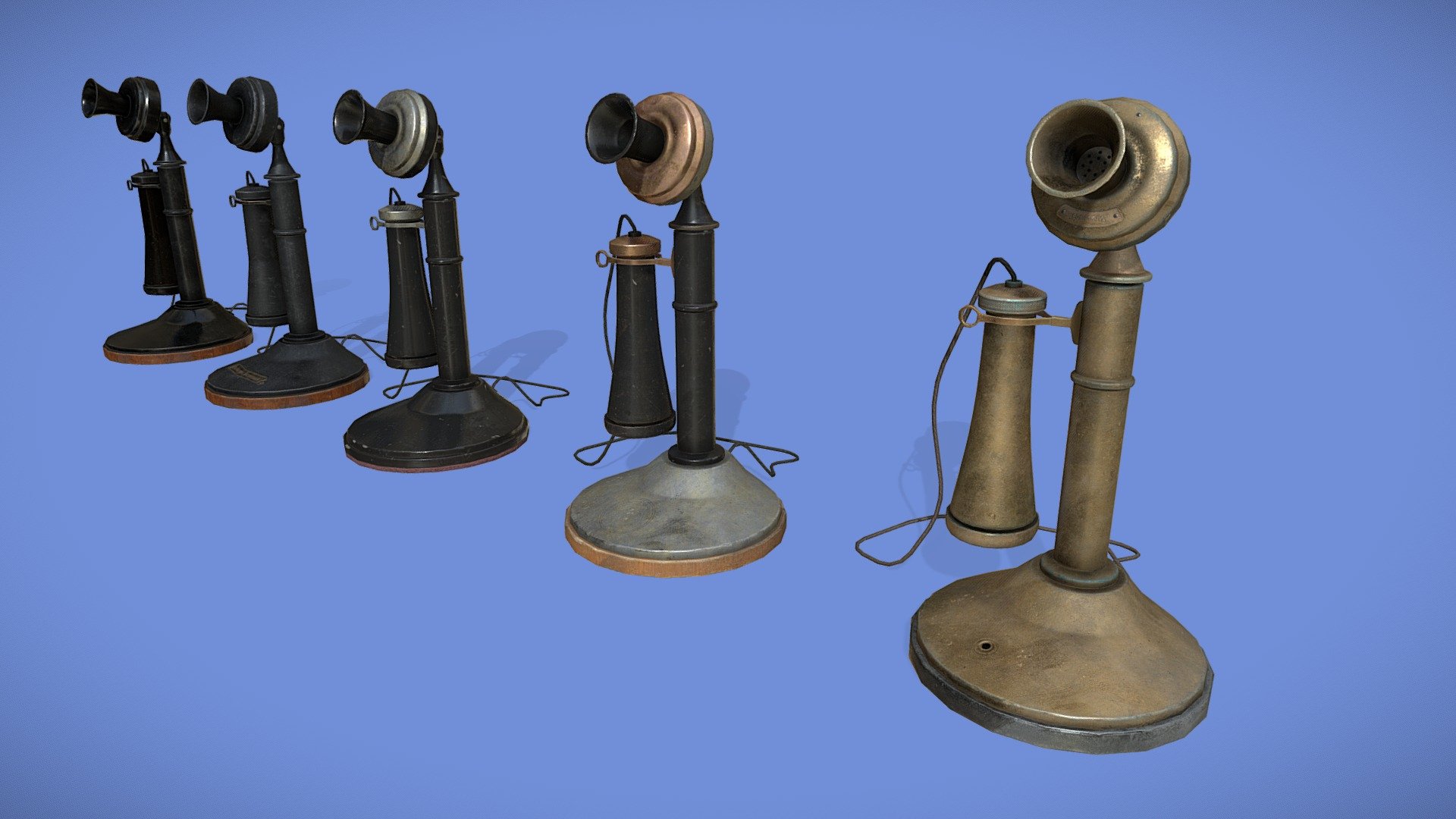 3D model Wood Brass Chamberstick VR / AR / low-poly