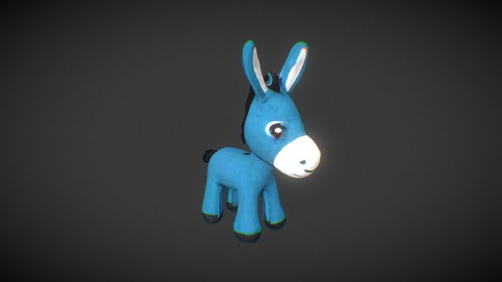 Cute Donkey Plushy 3D Model