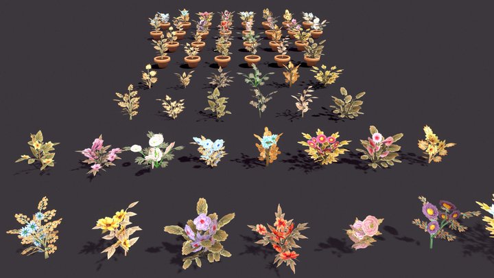 Stylize Plants and Flowers Pack 05 3D Model