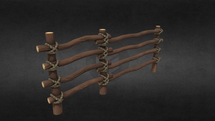 Wooden Fence (game ready asset) 3D Model